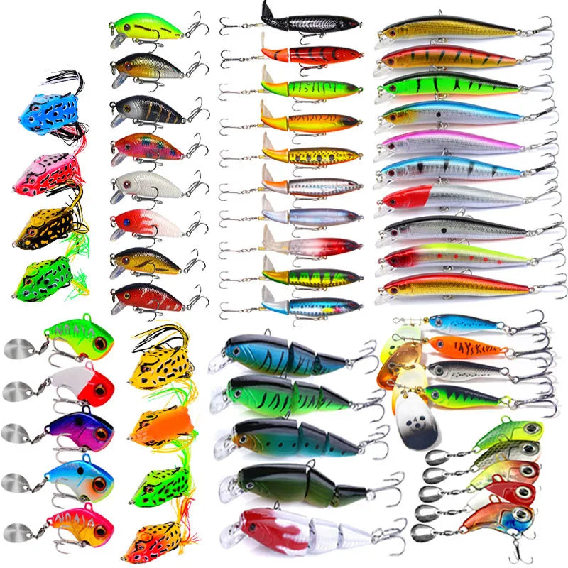Fishing Lure Tackle Kit: Hard Bait & Spinner Set