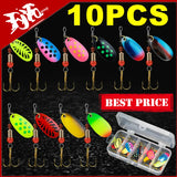 10 Piece Fishing Lure Metal Spoon Spinner