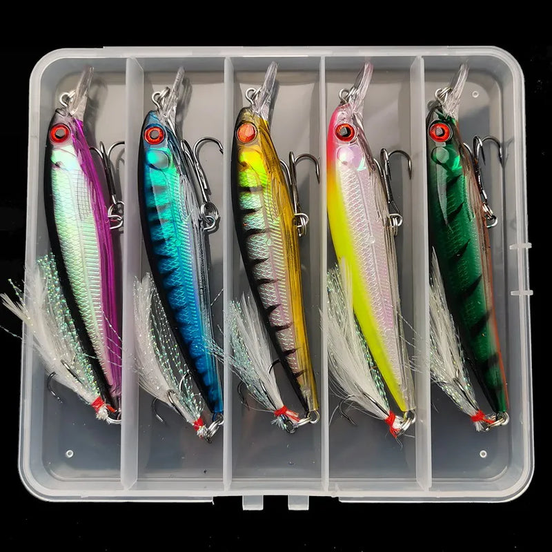 5 Piece Bionic Minnow Fishing Lure Set
