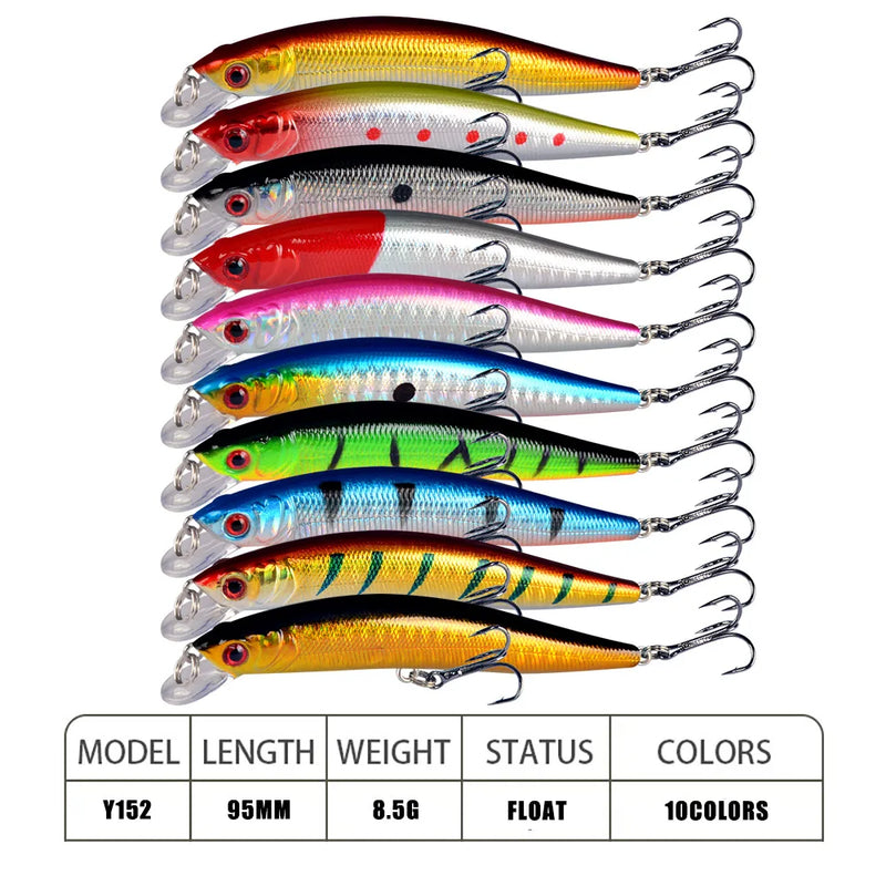 Fishing Lure Tackle Kit: Hard Bait & Spinner Set