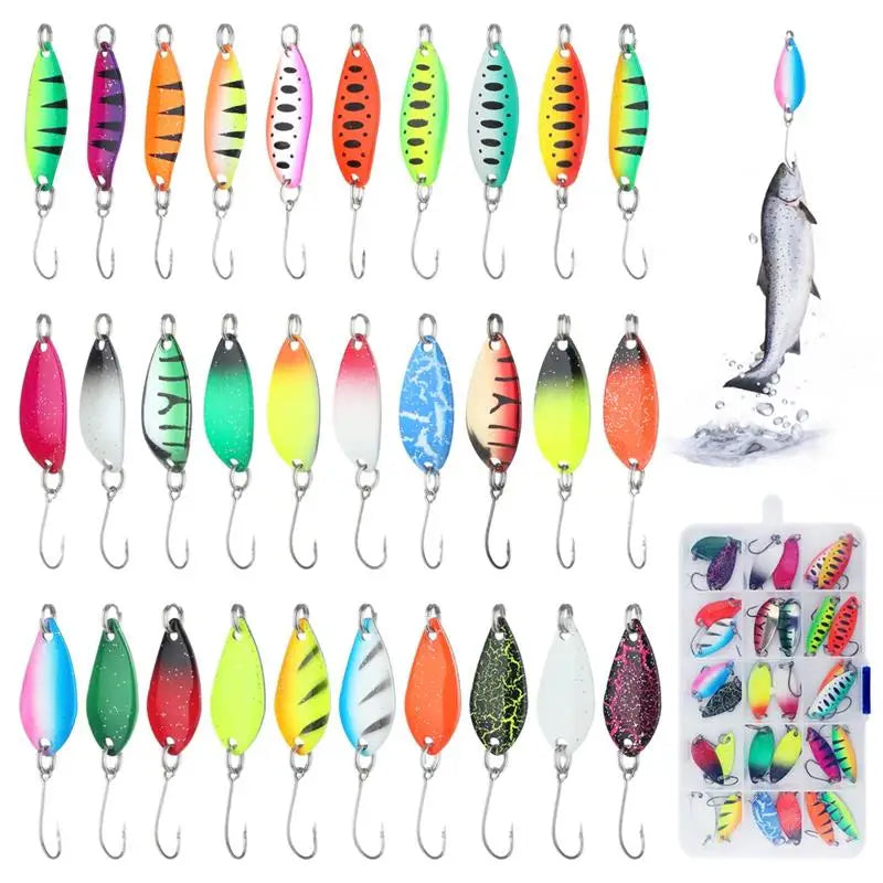 Baits Trout Spoon 30 Piece Set 2.5g 3g 3.5g Spoon